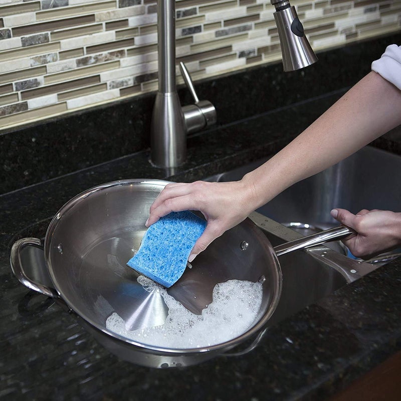o cedar O-Cedar Scrunge Heavy-Duty Scrub Sponge | Odor-Resistant, Multi-Surface Scrubbing Sponge | Lasts 20% Longer Than Regular Sponges, 6 Count (Pack of 2) - Image 3